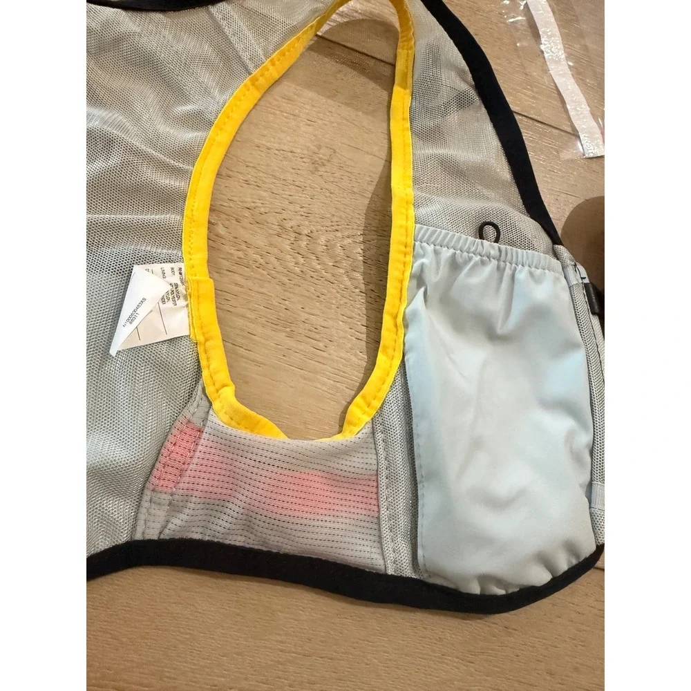 Nike Trail Running Vest Kiger 4.0 Grey Yellow Mesh Hydration Pack XS